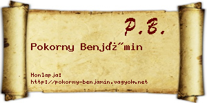 Pokorny Benjámin névjegykártya