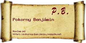 Pokorny Benjámin névjegykártya